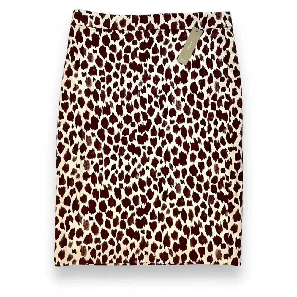 NWT J.Crew Giraffe Print No 2 Pencil Skirt - Picture 3 of 6